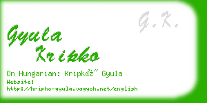 gyula kripko business card